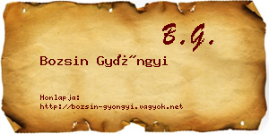 Bozsin Gyöngyi névjegykártya